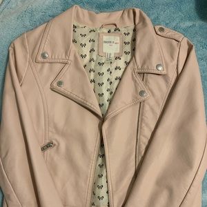 Forever 21 Girls pink jacket. Leather looking short jacket. Almost brand new.